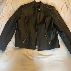 Black leather jacket